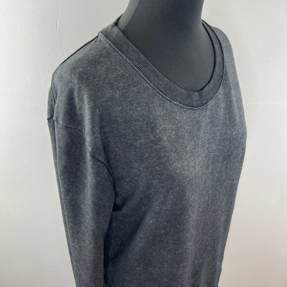 Daily Ritual Black Gray Distressed Sweatshirt Round Neck Long Sleeve Pullover M? - Picture 5 of 7